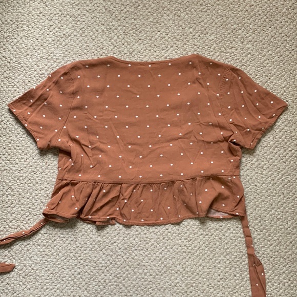 Peplum Babydoll Tie-Front Top - Picture 3 of 5
